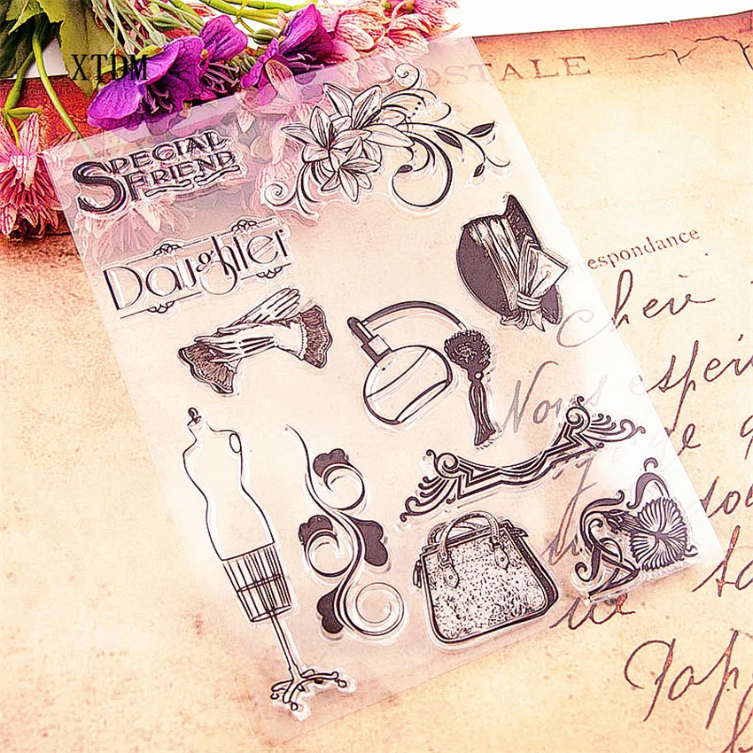 

Hot selling table lamp clear stamp / silicone seal flower stamp DIY scrapbook album / card production