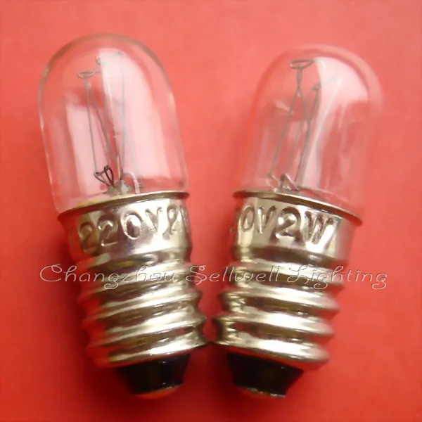 Miniature bulb 220v 2w e10 t10x28 A159 NEW 10pcs