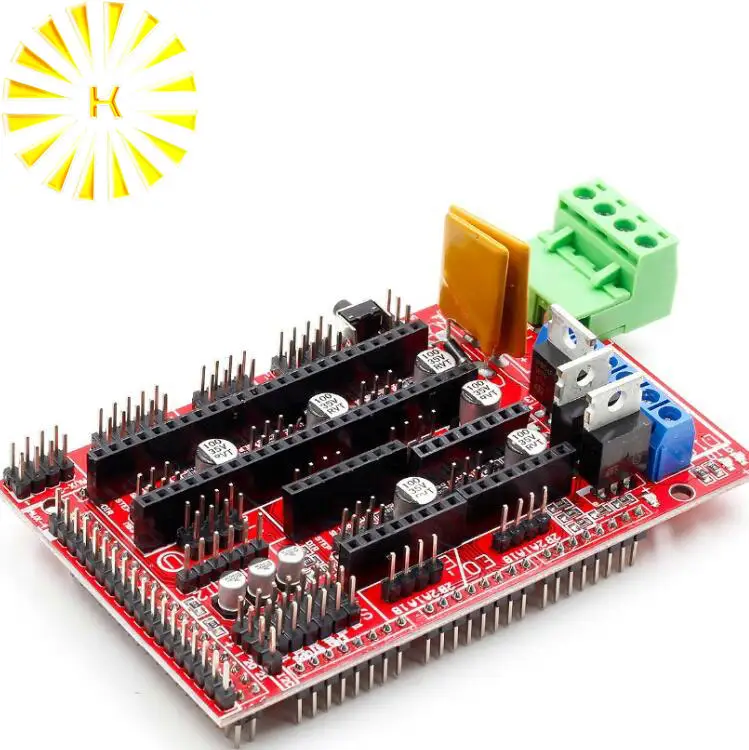 

RAMPS 1.4 Control Board Panel Part Motherboard 3D Printers Parts Shield Red Black Controls Ramps1.4 Boards Accessories Connector