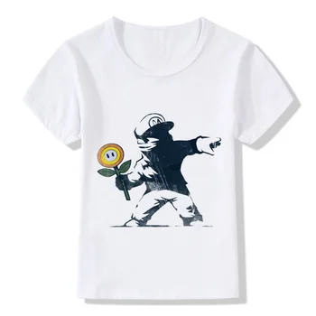 

Graffiti Flower Super Mario Children's Funny T shirt Baby Boys Girls Short Sleeve Summer Tops Kids Casual Clothes,HKP2006