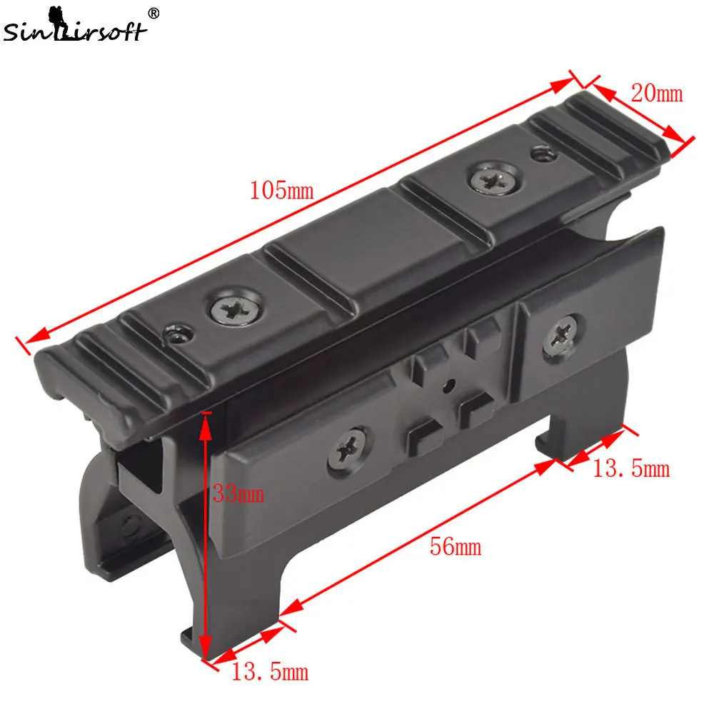 SINAIRSOFT Алюминий сплав Riser Сфера горе базы Райзер Пикатинни рельс 20 мм для Маруи MP5 Принадлежности для охоты черный
