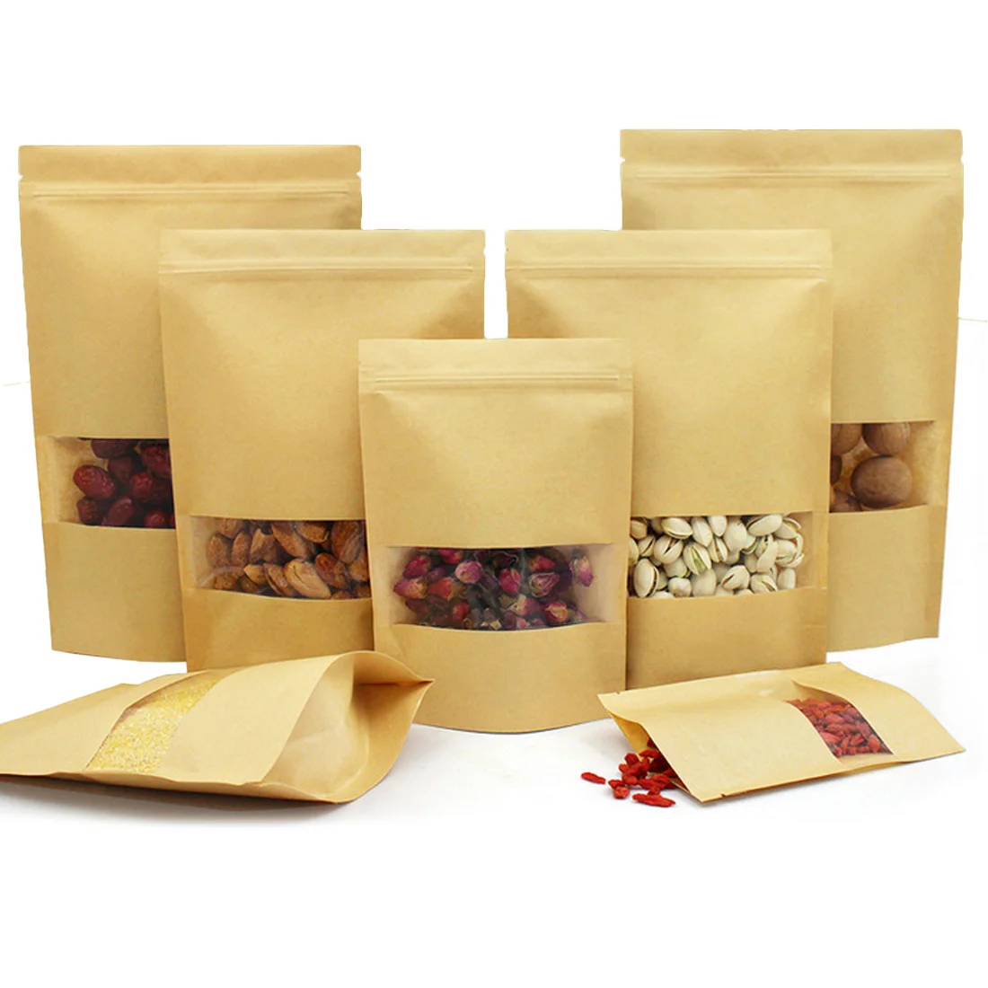 Хорошие 10 шт крафт-бумажные подарочные мешки для конфет, Свадебный Упаковочные пакеты перерабатываемые пищевые хлеб вечерние сумки для покупок для бутика на молнии