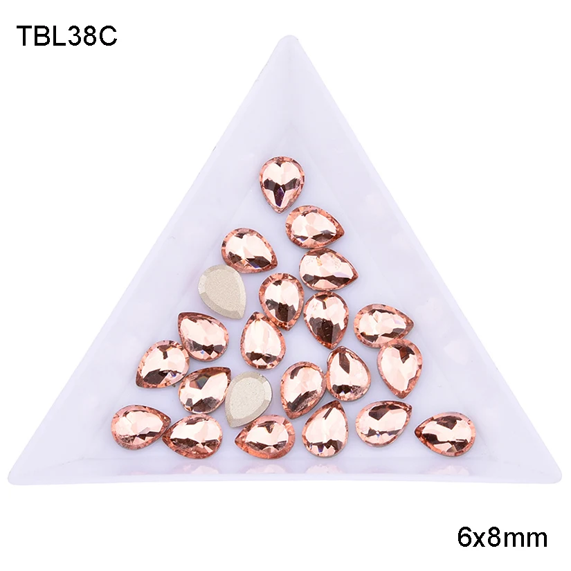 10 шт. кристаллы для ногтей, камни, плоские с оборота, Стразы ab, 3d драгоценные камни для украшения ногтей, Новое поступление, поставки TBL38 - Цвет: TBL38C