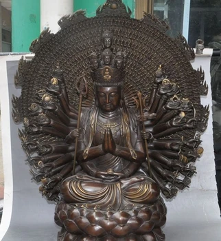 

26"tibet buddhism bronze seat lotus Avalokitesvara Guanyin Bodhisattva statue