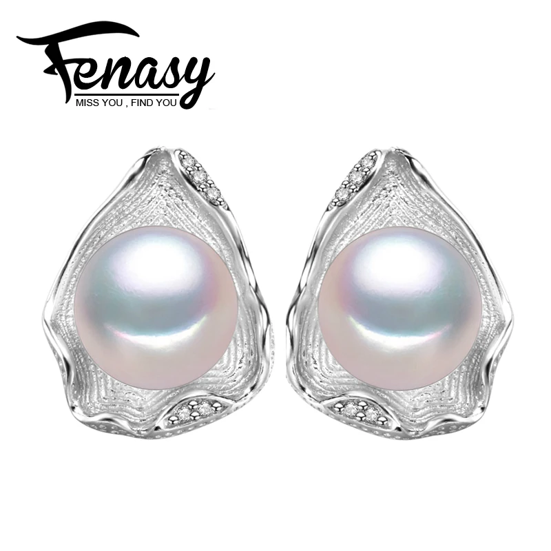 Fenasy Freshwater Pearl Earrings 925 Sterling Silver Stud Earring Fenasy Freshwater Pearl Earrings 925 Sterling Silver Stud Earring Jewelry Bohemian Charms S Design In From