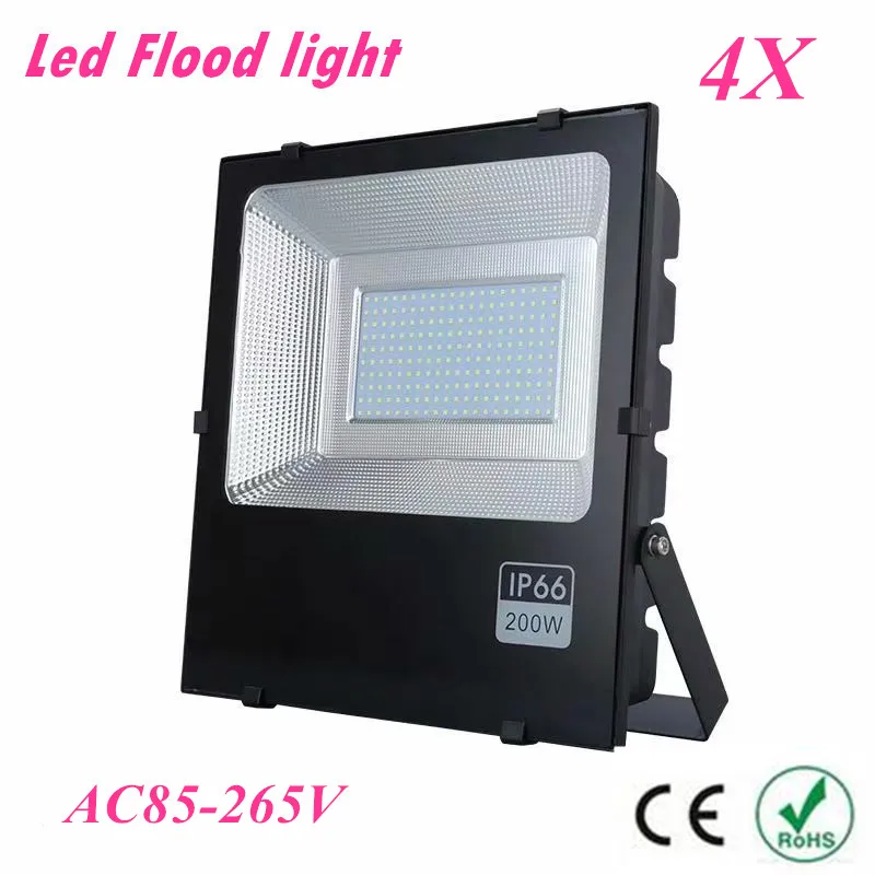 

4PCS LED Flood Light 50W 100W 150W 200W IP65 85V-265V LED Spotlight Refletor Outdoor Lighting Wall Lamp Floodlight
