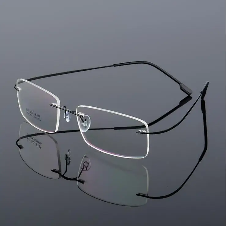 

9 Colors ultra-light Optical glasses frame Memory Titanium Alloy Rimless optical Frame for Myopia Prescription Glasses