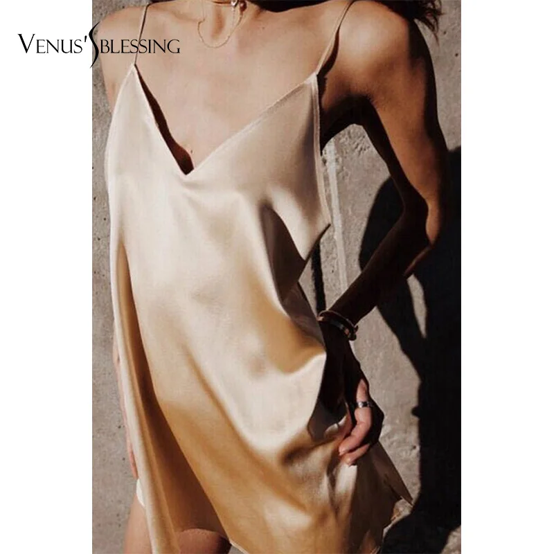 

VENUS'S BLESSING Woman Ice Silk Sexy Lady Sweet Charming Lingerie Sling Night Skirt Sleep Home Furnishing Serve
