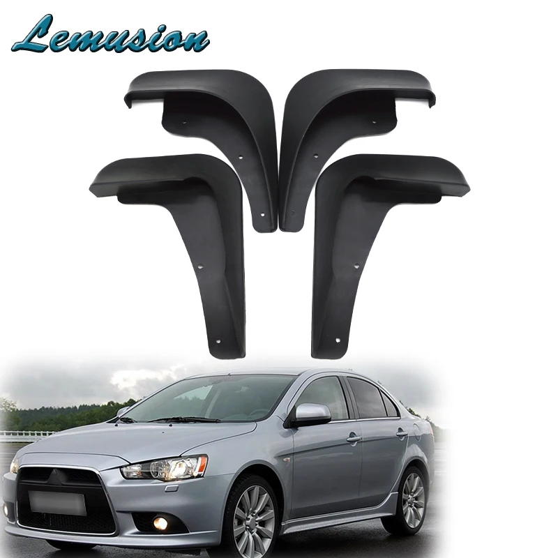 Брызговики передние и задние для Mitsubishi Lancer 9 2008 2009 2010 2011 1 комплект|Наклейки на