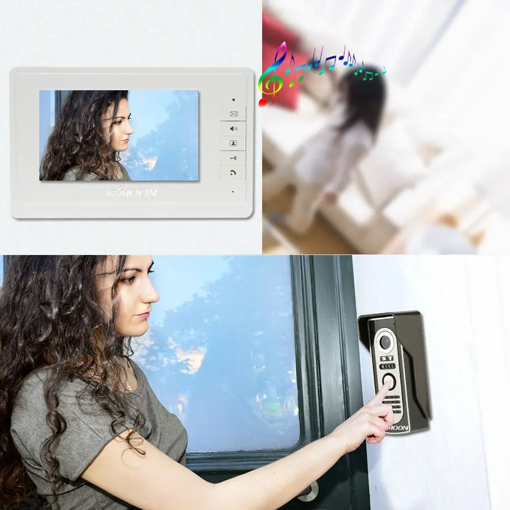 KKmoon 7 ''ЖК проводной видео домофон система визуальный домофон дверной звонок разблокировка инфракрасный ночной вид непромокаемый для домашнего наблюдения