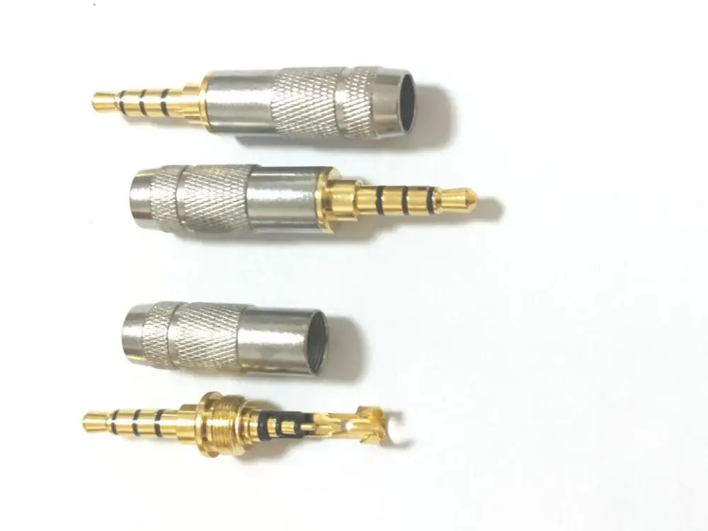 200pcs Gold audio 3 5mm Stereo 4 Pole Repair Headphone Jack Plug Cable Solders
