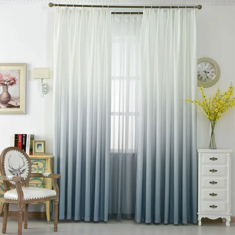 Fashion Polyester Gradually Discolored 3D Curtain Cafe ...