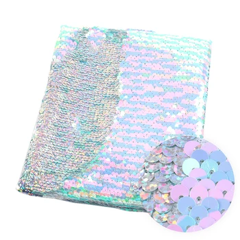 

David accessories 50*130cm Laser Hologram Iridescence Fish Scale Sequins Reversible Fabric DIY Sewing Clothes Supplies,c5908