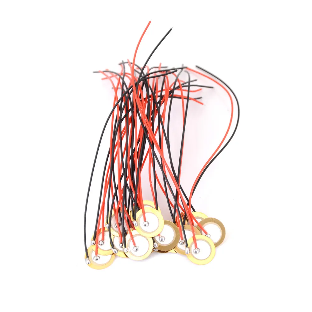 

20pcs/lot 12mm Piezo Elements Sounder Sensor Trigger Drum Disc+Wire Copper Piezoelectric Buzzer Copper