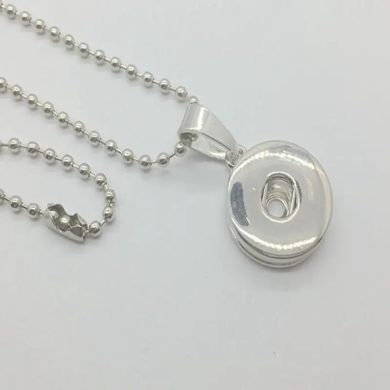 18mm Snap Necklace Pendant Vintage Silver Charms Button Choker Collares