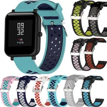 20 мм Универсальный спортивный двухцветный ремешок для Xiaomi mi Hua mi Amazfit Youth Смарт-часы
