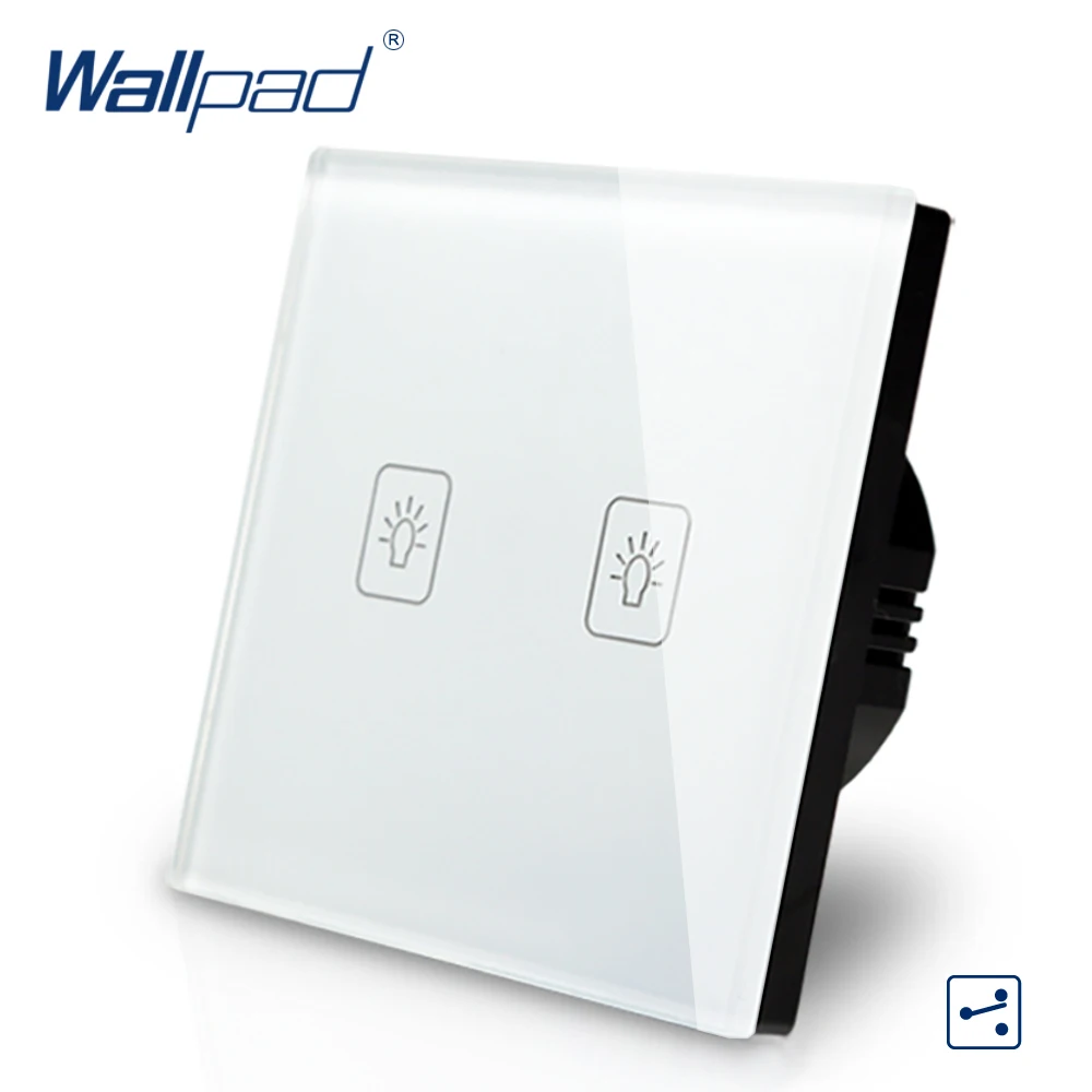 2 клавиши канала промежуточный выключатель Wallpad роскошный настенный из белого