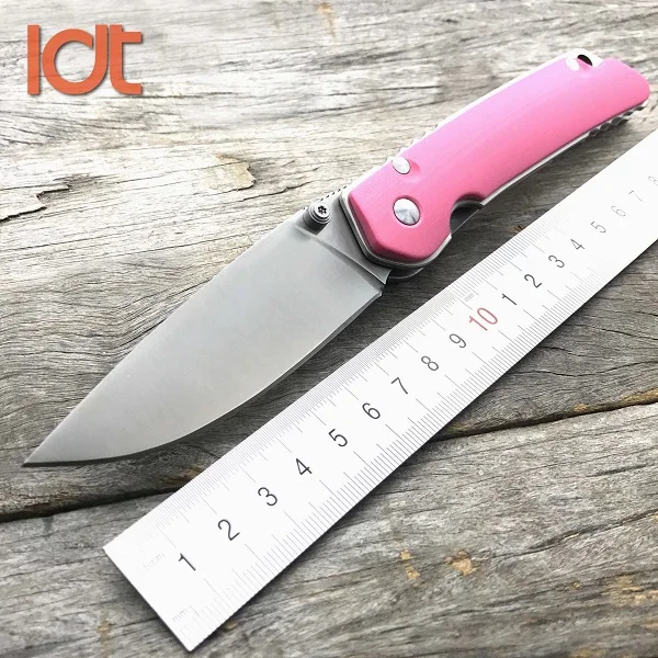 LDT Bear F95 Wild Boar Folding Knife D2 Blade G10 Handle Pocket Tactical Outdoor Knives Survival Hunting Camping Knife EDC Tools - Цвет: Pink G10 Logo