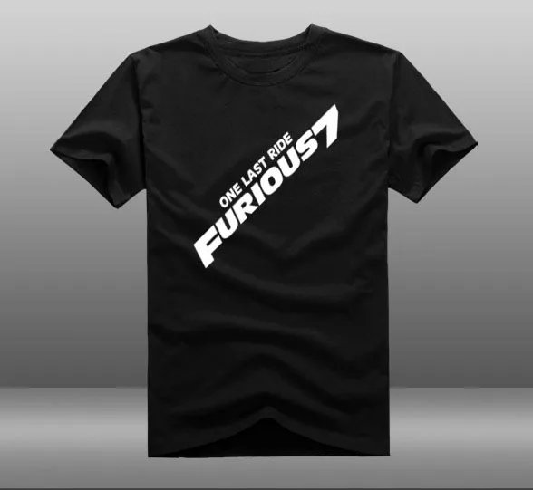 2015 Movie Fast Furious 7 T font b shirts b font Printing Pattern Cotton font b