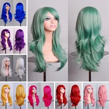 12 Цвет градиент Цвет длинные Косплэй волнистые накладные волосы Аниме Косплэй шиньон для вечеринок