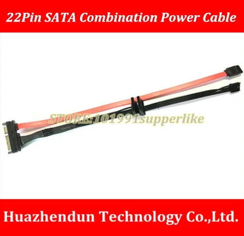 Новое поступление 22Pin(7 + 15) SATA штекер к гнезду двойной гнездовой кабель питания