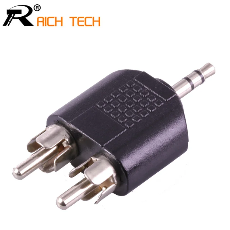 10 шт. 1-2 RCA разъем 3-полюсный 3,5 мм Jack Stereo Male Plug 2xRCA штекер адаптер