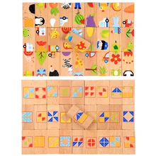 32 шт. деревянные Мультяшные Животные головоломки игрушки Танграм Математика головоломка Монтессори раннего Детская обучающая игрушка