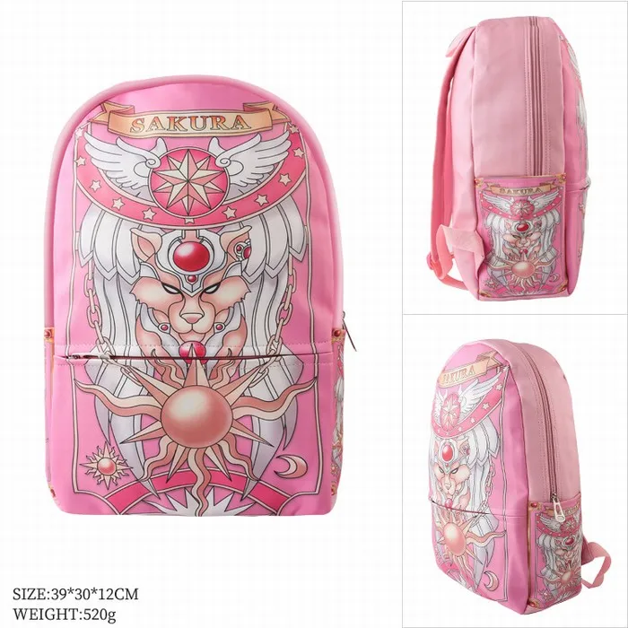 Аниме Cardcaptor Sakura полный цвет кожаный PU Рюкзак Школьные сумки Дорожная сумка на