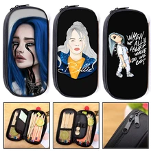 Косметический Чехол Billie Eilish s, сумка-карандаш для женщин, косметички для девочек-подростков, футляр для карандашей, школьный чехол, принадлежности