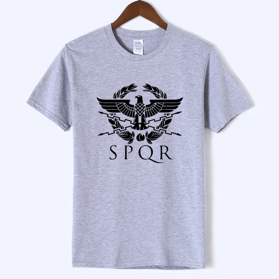 

SPQR Roman Gladiator Imperial Golden Eagle summer T-Shirt Mens Casual Short O-Neck T Shirt Harajuku Tops Tees Shirt Cotton tee