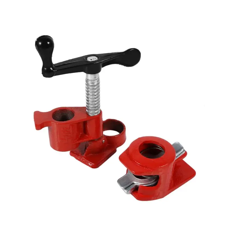 

2 Set 3/4 Inch Metal Clamp Set Quick Release Heavy Duty Wide Base Iron Clamp Set Woodworking Workbench Hardware