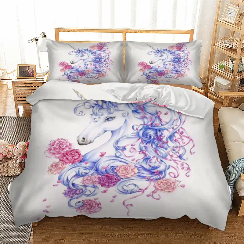 Unicorn Printed Bedding Set For Comforter Twin Full Queen King