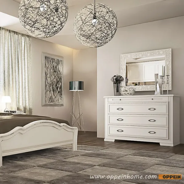 Modern Matte Lacquer Solid Wood Dresser With Mirror Zt91524 In