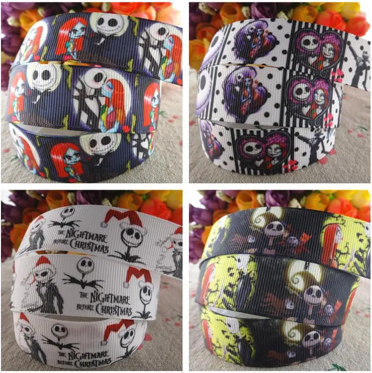 

17102503,New arrival 7/8" (22mm) 5 yards/lot halloween printed grosgrain ribbons cartoon ribbon DIY handmade materials