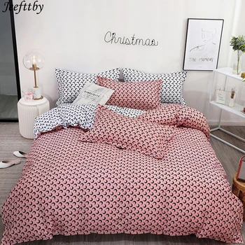 

Bedding Set Luxury Pink Little Moon 3/4pcs Family Set Sheet Duvet Cover Pillowcase Boy Room Flat Sheet, No Filler 2020 Bed Set