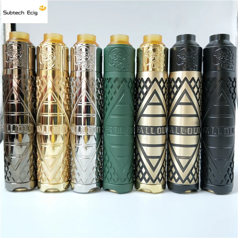 

Newest Fall out mod Starter Kit with Skull rda Mechanical Vape Mod and RDA Atomizer 28mm diameter huge vapor Vaporizer vape kit