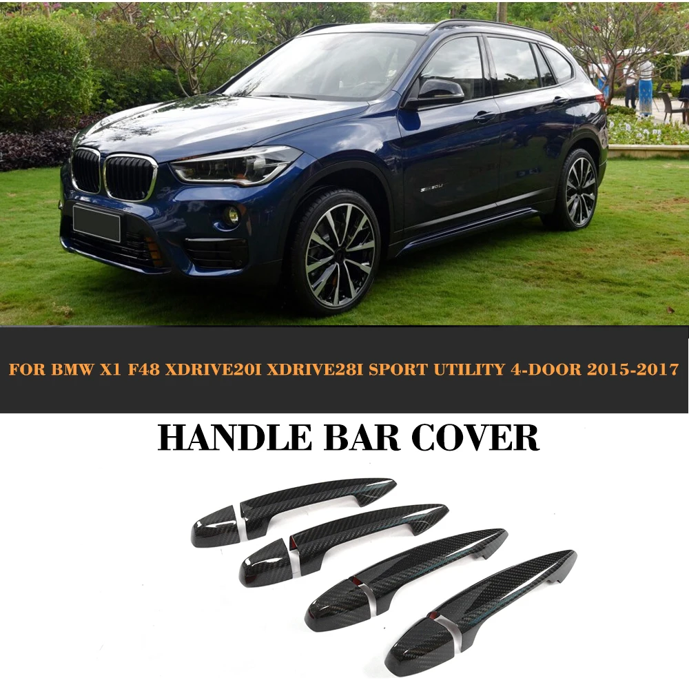 

Carbon Fiber Auto Side Door Handle Bar Catch Covers Trims for BMW X1 F48 SUV 4 Door 2015 2016 2017 sDrive28i X Sport Line