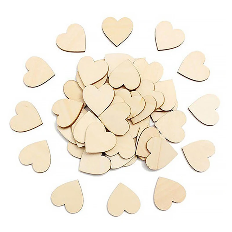 New Crafts Supplies Discs Natural Love Heart Wood Slices DIY Wedding Ornaments 