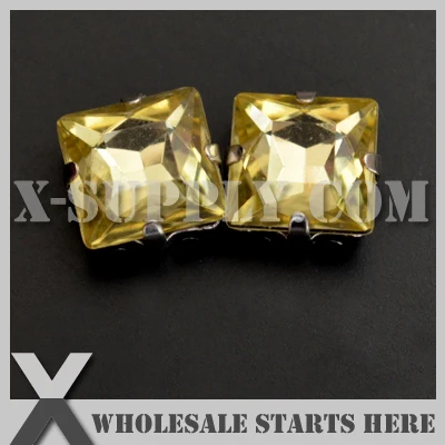 

8x8 мм Установленный квадратный #2 фотодрагоценные камни в серебряном никеле, Пришивные оправы для обуви, одежды