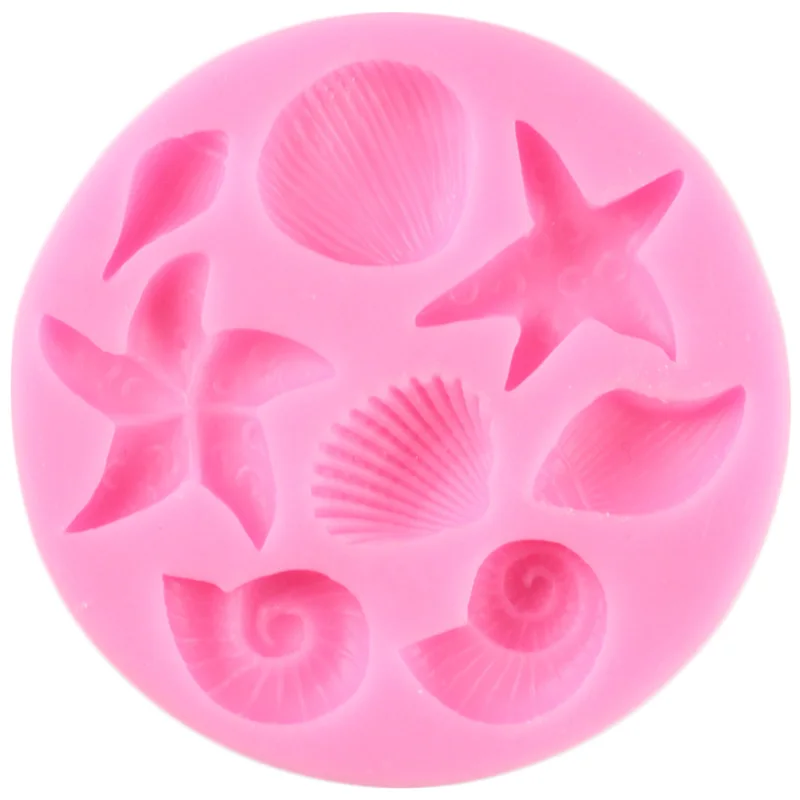 

Shell Starfish Conch Silicone Mold Sea Creatures Fondant Molds Party Cake Decorating Tools Soap Candy Chocolate Gumpaste Moulds