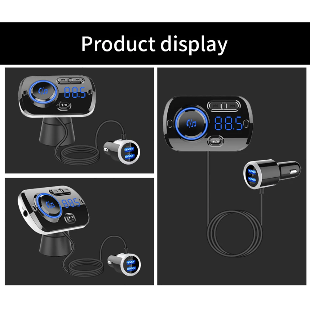 BC49BQ Rainbow Colors Bluetooth Hands Free Calling Car Kit FM