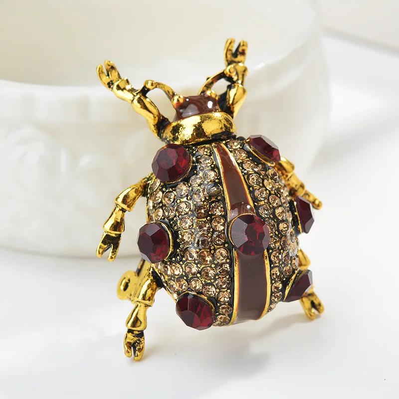 

Krazylee New Arrival Fashion Rhinestone Beetle Brooches for Women and Men Enamel Animal Bugs Brooch Pin Fashion Jewelry E839