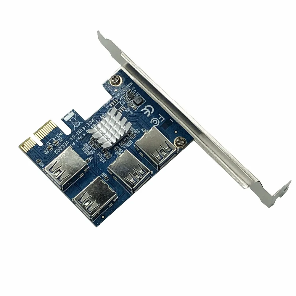 PCIE PCI-E PCI Express Riser Card 1x до 16x1 до 4 USB 3,0 слот множитель концентратор адаптер для bitcoin Mining шахтер БТД устройств