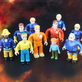 

Fireman Sam 10/12Pcs/Set Cute Cartoon Dolls Action Figure Toys PVC Sam doll Steele Christmas Gift Children Toys gift Model
