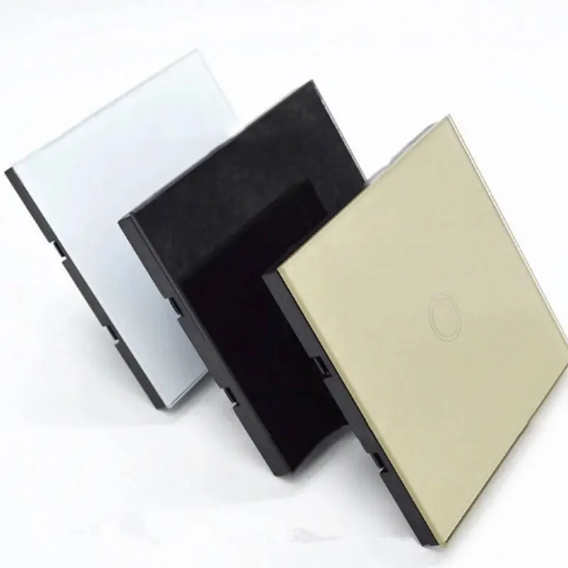

433mhz Wall Sticker Touch Remote Control Transmitter+black 220v Glass Panel Wall Touch Light Switch For Home Automation