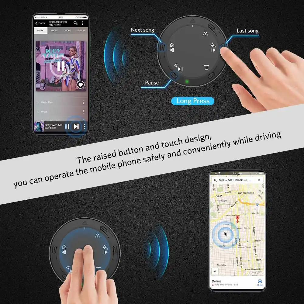 Tsumbay Ai01 TouchAI bluetooth автомобильный комплект свободные руки беспроводной в автомобиле управление для смартфона музыкальный плеер навигация Универсальный