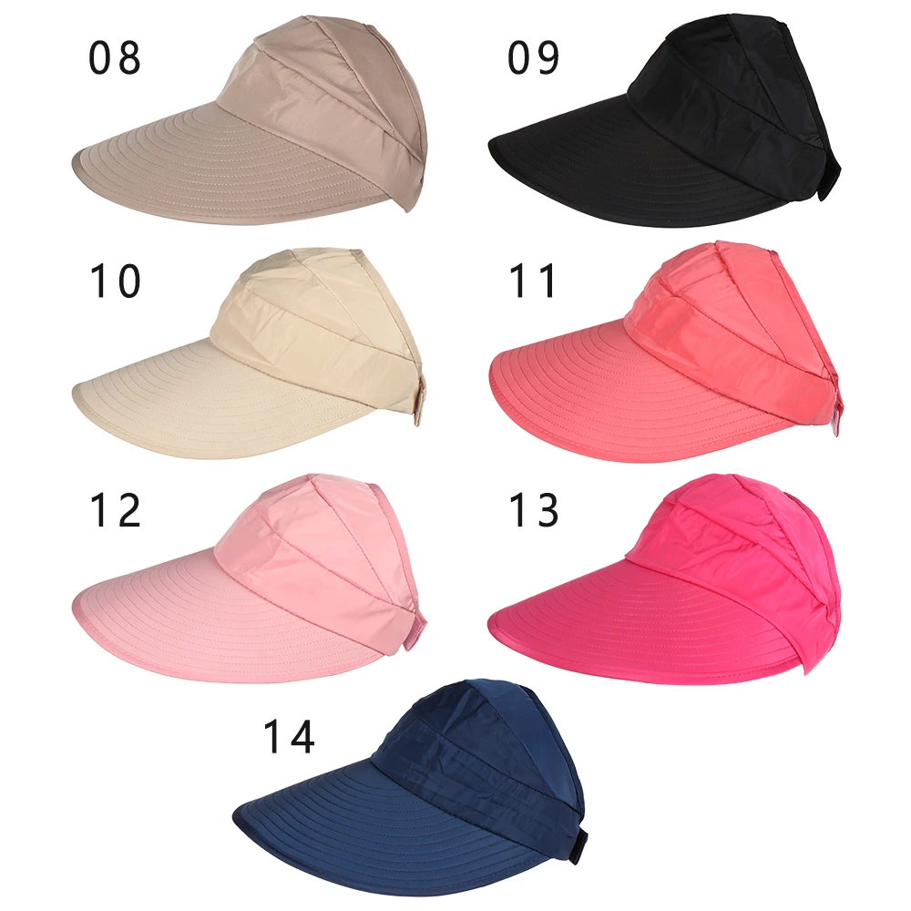 Новые шляпы от солнца для женщин Козырьки Шляпы рыбалка пляж солнцезащитная Кепка шляпа черная Повседневная женские летние шляпы конский хвост широкополый шляпа