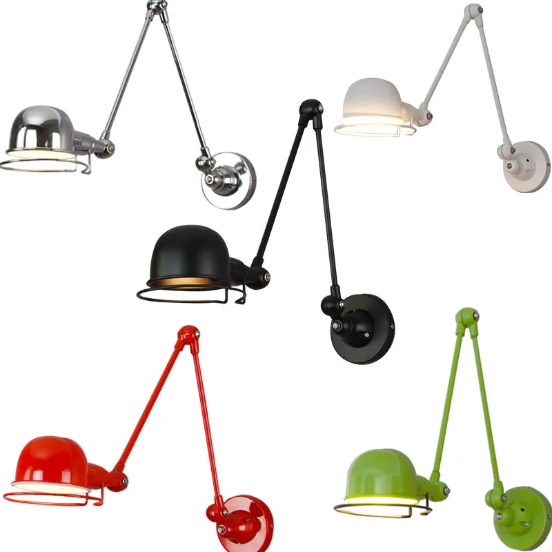Loft Vintage industrial long Arm adjustable Wall Lamp Reminisce Retractable E14 LED wall lights