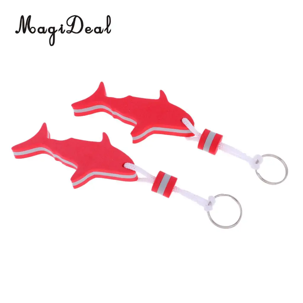 MagiDeal 2x Shark Floating Keychain Keyring Water Buoyant Key Holder for Beach Swim Yachting - Portable, Lightweight, Durable