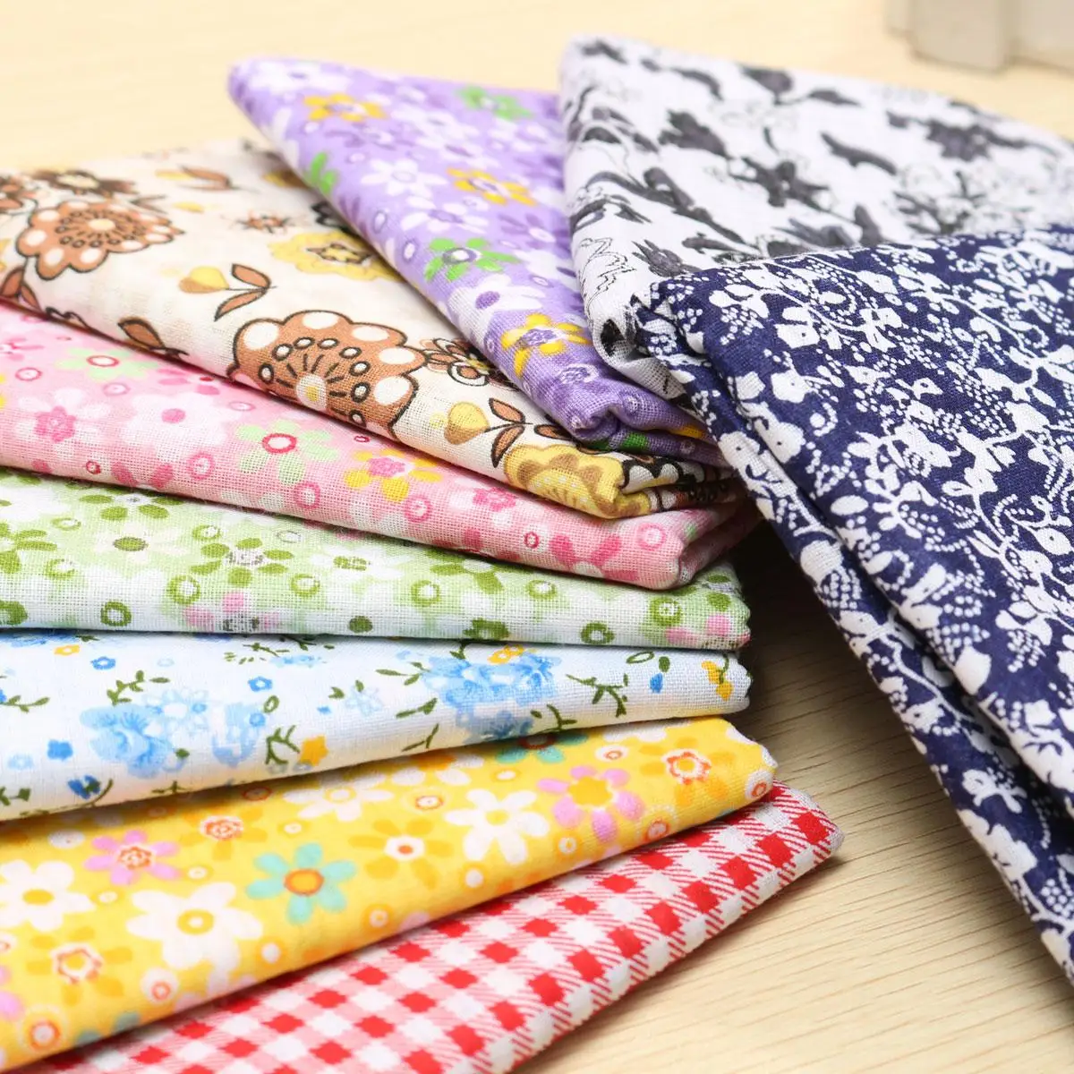 

7Pcs 10" Squares Assorted Pattern Floral Cotton Fabric Cloth For DIY Crafts Sewing Fabric Patchwork Handmade Cloth 25x25 cm
